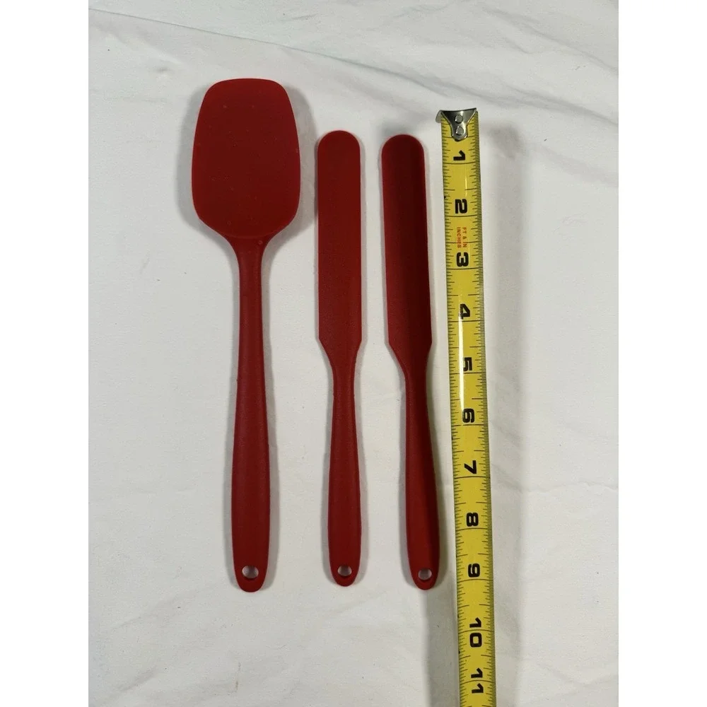 Heavy Duty Silicone Spatulas,‎ Set of 3, Red